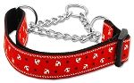 Anchors Nylon Ribbon Collar Martingale Red Medium