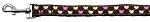 Argyle Hearts Nylon Ribbon Leash Brown 1 inch wide 6ft Long