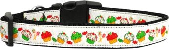 Christmas Cupcakes Nylon Dog Collar XL