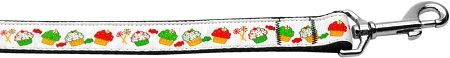 Christmas Cupcakes Nylon Dog Leash 5/8 inch wide 6ft Long