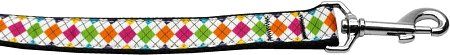 Colorful Argyle Nylon Dog Leash 5/8 inch wide 4ft Long