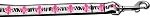 Pink Fleur de Lis Nylon Dog Leash 5/8 inch wide 6ft Long