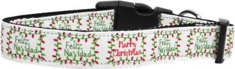 Feliz Navidad Nylon Dog Collar XL