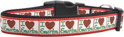 I Heart Santa Nylon Dog Collar XS