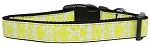 Damask Yellow Nylon Dog Collar XS