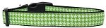 Lime Green Houndstooth Nylon Dog Collar XS