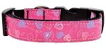 Crazy Hearts Nylon Collars Bright Pink XS