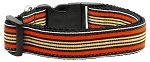 Preppy Stripes Nylon Ribbon Collars Orange/Khaki XS