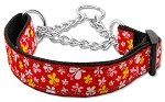 Butterfly Nylon Ribbon Collar Martingale Red Medium