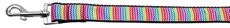 Zigzaggy Rainbow Nylon Dog Leash 5/8 inch wide 4ft Long