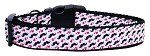 Moustache Love Nylon Dog Collar Medium Narrow