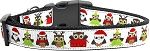 Santa Owls Nylon Dog Collar Medium Narrow