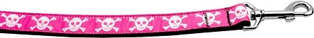 Pink Skulls Nylon Dog Leash 3/8 inch wide 4ft Long