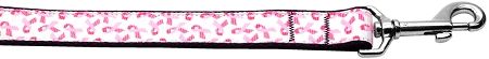 Pink Ribbons on White Nylon Dog Leash 3/8 inch wide 6ft Long