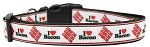 I Love Bacon Nylon Dog Collar Medium Narrow