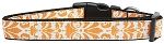 Damask Orange Nylon Dog Collar SM