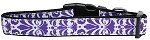 Damask Purple Nylon Dog Collar SM