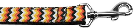 Pumpkin Chevrons Nylon Dog Leash 5/8 inch wide 4ft Long