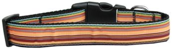 Autumn Stripes Nylon Dog Collar SM