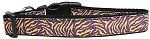 Purple and Yellow Tiger Stripes Nylon Dog Collar SM