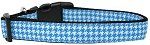 Blue Houndstooth Nylon Dog Collar SM