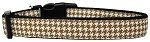 Brown Houndstooth Nylon Dog Collar SM