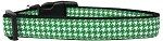 Emerald Green Houndstooth Nylon Dog Collar SM