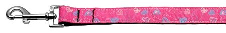 Crazy Hearts Nylon Collars Bright Pink 1 wide 6ft Lsh