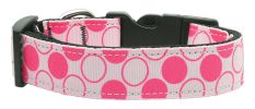 Diagonal Dots Nylon Collar Light Pink Large