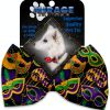 Mardi Gras Masquerade Pet Bow Tie Collar Accessory with Velcro