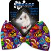 Purple Comic Sound Effects Pet Bow Tie Collar Accessory with Velcro