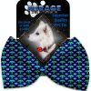 Blue Mushrooms Pet Bow Tie Collar Accessory with Velcro