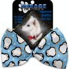 Penguins in Blue Pet Bow Tie Collar Accessory with Velcro