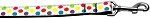 White Multi-Dot Nylon Dog Leash 5/8 inch wide 4ft Long