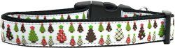 Designer Christmas Trees Nylon Dog Collar XL