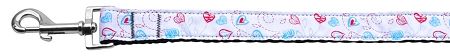 Patriotic Crazy Hearts Nylon Dog Leash 5/8 inch wide 4ft Long