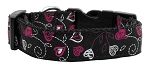 Crazy Hearts Nylon Collars Black Sm