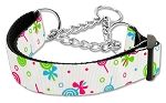 Lollipops Nylon Ribbon Collar Martingale Large White