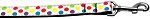 White Multi-Dot Nylon Dog Leash 3/8 inch wide 4ft Long