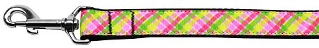 Lemondrop Plaid Nylon Dog Leash 3/8 inch wide 6ft Long