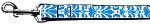 Damask Blue Nylon Dog Leash 3/8 inch wide 6ft Long