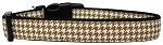 Brown Houndstooth Nylon Dog Collar Medium Narrow