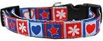 Stars and Hearts Nylon Dog Collar SM