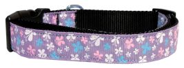 Butterfly Nylon Ribbon Collar Lavender Large