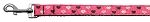 Argyle Hearts Nylon Ribbon Leash Bright Pink 1 inch wide 4ft Long