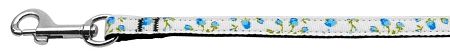 Roses Nylon Ribbon Leash Blue 3/8 inch wide 4ft Long