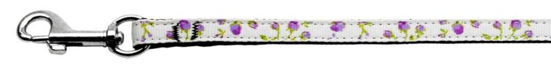 Roses Nylon Ribbon Leash Purple 3/8 inch wide 4ft Long