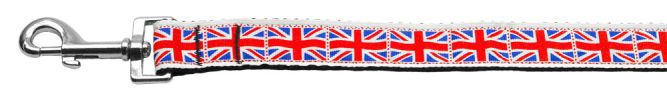 Tiled Union Jack(UK Flag) Nylon Ribbon Leash 1 inch wide 4ft Long