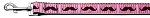 Pink Striped Moustache Nylon Dog Leash 3/8 inch wide 4ft Long