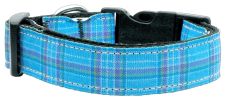 Plaid Nylon Collar Blue Large